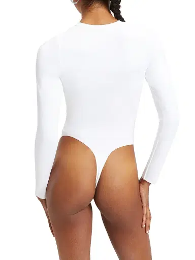 Good American Women's Sculpting Crewneck Bodysuit - White | Thumbnail 6 Good American Women's Sculpting Crewneck Bodysuit - White | Thumbnail 6