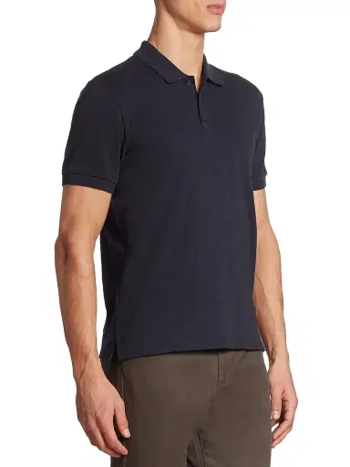 Vince Men's Classic Polo Shirt - Coastal Blue | Thumbnail 4 Vince Men's Classic Polo Shirt - Coastal Blue | Thumbnail 4