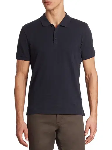 Vince Men's Classic Polo Shirt - Coastal Blue | Thumbnail 1 Vince Men's Classic Polo Shirt - Coastal Blue | Thumbnail 1