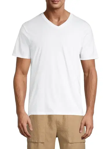 Vince Men's Short-Sleeve V-Neck T-Shirt - Optic White | Thumbnail 3 Vince Men's Short-Sleeve V-Neck T-Shirt - Optic White | Thumbnail 3