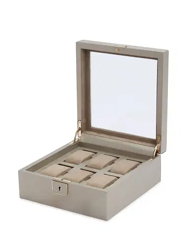 Wolf Palermo 6-Piece Watch Box - Pewter | Thumbnail 2 Wolf Palermo 6-Piece Watch Box - Pewter | Thumbnail 2