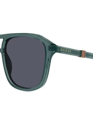Gucci Men's Running Web GG1494S 57MM Navigator Sunglasses - Dark Green Grey | Thumbnail 3 Gucci Men's Running Web GG1494S 57MM Navigator Sunglasses - Dark Green Grey | Thumbnail 3