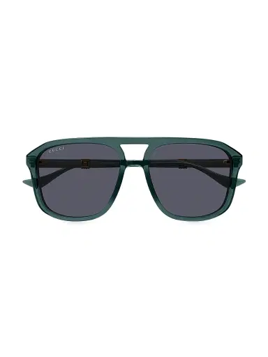 Gucci Men's Running Web GG1494S 57MM Navigator Sunglasses - Dark Green Grey | Thumbnail 1 Gucci Men's Running Web GG1494S 57MM Navigator Sunglasses - Dark Green Grey | Thumbnail 1