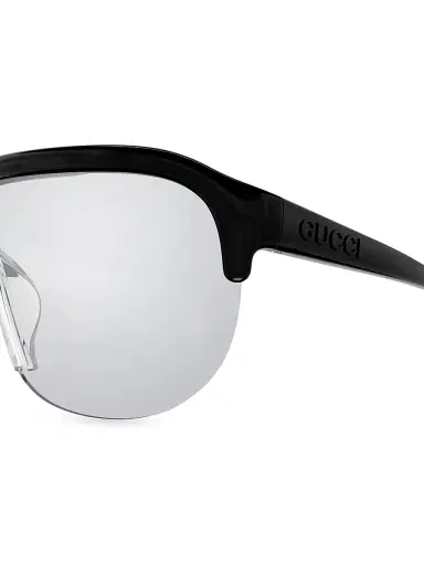Gucci Men's Fashion Show GG1645S 99MM Shield Sunglasses - Black Smoke | Thumbnail 4 Gucci Men's Fashion Show GG1645S 99MM Shield Sunglasses - Black Smoke | Thumbnail 4
