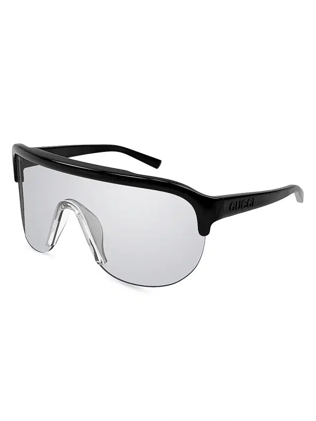 Men's Fashion Show GG1645S 99MM Shield Sunglasses - Black Smoke Men's Fashion Show GG1645S 99MM Shield Sunglasses - Black Smoke