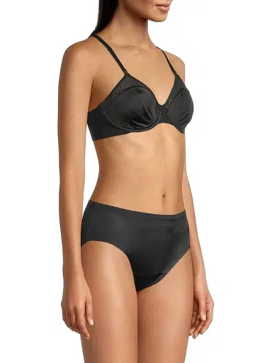 Le Mystere Women's Satin & Mesh Underwire Bra - Black - Size 38B | Thumbnail 4 Le Mystere Women's Satin & Mesh Underwire Bra - Black - Size 38B | Thumbnail 4