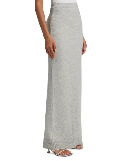 Michael Kors Collection Women's Stretch Cashmere Back-Slit Maxi Skirt - Pearl Melange | Thumbnail 4 Michael Kors Collection Women's Stretch Cashmere Back-Slit Maxi Skirt - Pearl Melange | Thumbnail 4