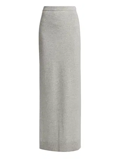 Michael Kors Collection Women's Stretch Cashmere Back-Slit Maxi Skirt - Pearl Melange | Thumbnail 1 Michael Kors Collection Women's Stretch Cashmere Back-Slit Maxi Skirt - Pearl Melange | Thumbnail 1