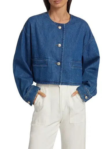 XÍRENA Women's Paley Cropped Denim Jacket | Thumbnail 3 XÍRENA Women's Paley Cropped Denim Jacket | Thumbnail 3