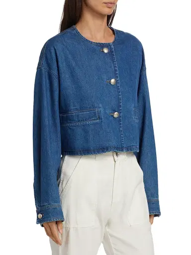 XÍRENA Women's Paley Cropped Denim Jacket | Thumbnail 4 XÍRENA Women's Paley Cropped Denim Jacket | Thumbnail 4