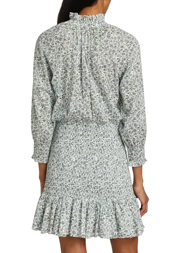 Veronica Beard Women's Corsica Floral Cotton Minidress - Ecru Multi | Thumbnail 5 Veronica Beard Women's Corsica Floral Cotton Minidress - Ecru Multi | Thumbnail 5