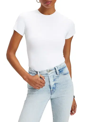 Good American Women's Sculpting Tee Bodysuit - White | Thumbnail 4 Good American Women's Sculpting Tee Bodysuit - White | Thumbnail 4