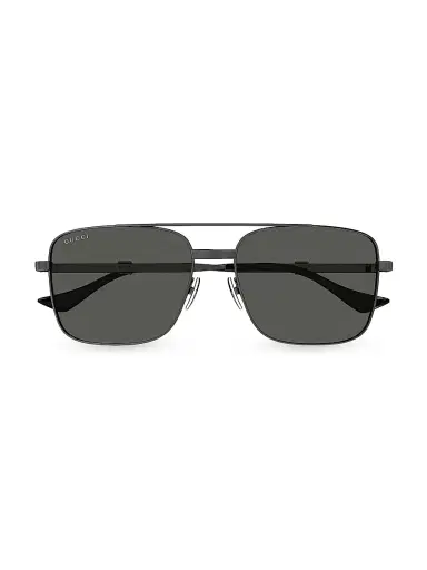 Gucci Men's Running Web Squared Metal Sunglasses | Thumbnail 2 Gucci Men's Running Web Squared Metal Sunglasses | Thumbnail 2