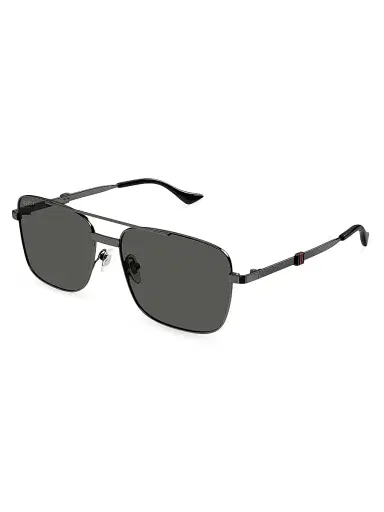 Gucci Men's Running Web Squared Metal Sunglasses | Thumbnail 1 Gucci Men's Running Web Squared Metal Sunglasses | Thumbnail 1