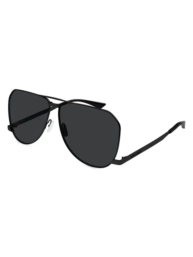 Men's Fashion Icons 61MM Pilot Sunglasses - Black Dark Grey Men's Fashion Icons 61MM Pilot Sunglasses - Black Dark Grey