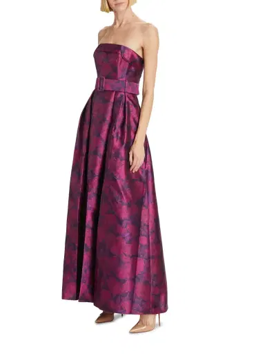Sachin & Babi Women's Brielle Strapless Floral Mikado Gown - Magenta Bloom | Thumbnail 2 Sachin & Babi Women's Brielle Strapless Floral Mikado Gown - Magenta Bloom | Thumbnail 2