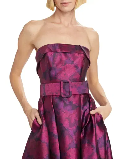 Sachin & Babi Women's Brielle Strapless Floral Mikado Gown - Magenta Bloom | Thumbnail 5 Sachin & Babi Women's Brielle Strapless Floral Mikado Gown - Magenta Bloom | Thumbnail 5