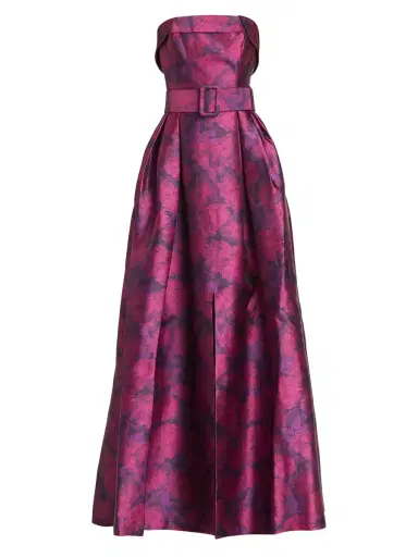 Sachin & Babi Women's Brielle Strapless Floral Mikado Gown - Magenta Bloom | Thumbnail 7 Sachin & Babi Women's Brielle Strapless Floral Mikado Gown - Magenta Bloom | Thumbnail 7
