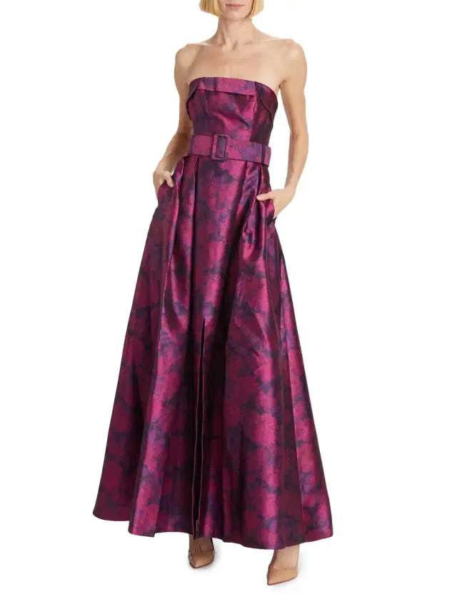 Women's Brielle Strapless Floral Mikado Gown - Magenta Bloom Women's Brielle Strapless Floral Mikado Gown - Magenta Bloom