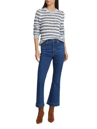 Veronica Beard Women's Carson High-Rise Crop Flare Jeans - Bright Blue - Size 32 | Thumbnail 2 Veronica Beard Women's Carson High-Rise Crop Flare Jeans - Bright Blue - Size 32 | Thumbnail 2