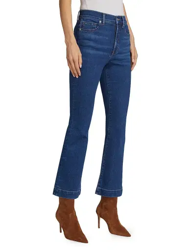 Veronica Beard Women's Carson High-Rise Crop Flare Jeans - Bright Blue - Size 32 | Thumbnail 4 Veronica Beard Women's Carson High-Rise Crop Flare Jeans - Bright Blue - Size 32 | Thumbnail 4