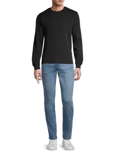 FRAME Men's Duo Fold Crewneck Sweatshirt - Noir | Thumbnail 2 FRAME Men's Duo Fold Crewneck Sweatshirt - Noir | Thumbnail 2