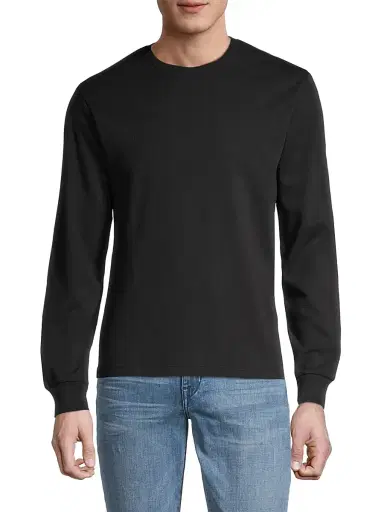 FRAME Men's Duo Fold Crewneck Sweatshirt - Noir | Thumbnail 3 FRAME Men's Duo Fold Crewneck Sweatshirt - Noir | Thumbnail 3