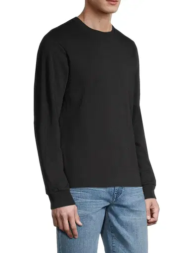 FRAME Men's Duo Fold Crewneck Sweatshirt - Noir | Thumbnail 4 FRAME Men's Duo Fold Crewneck Sweatshirt - Noir | Thumbnail 4