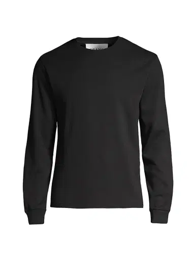 FRAME Men's Duo Fold Crewneck Sweatshirt - Noir | Thumbnail 1 FRAME Men's Duo Fold Crewneck Sweatshirt - Noir | Thumbnail 1