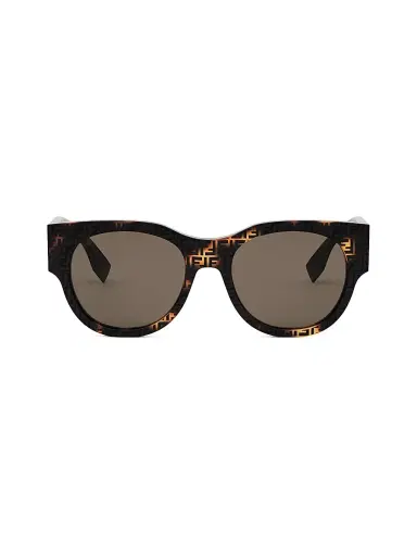 Fendi Women's Baguette 53MM Round Sunglasses - Brown Havana | Thumbnail 2 Fendi Women's Baguette 53MM Round Sunglasses - Brown Havana | Thumbnail 2