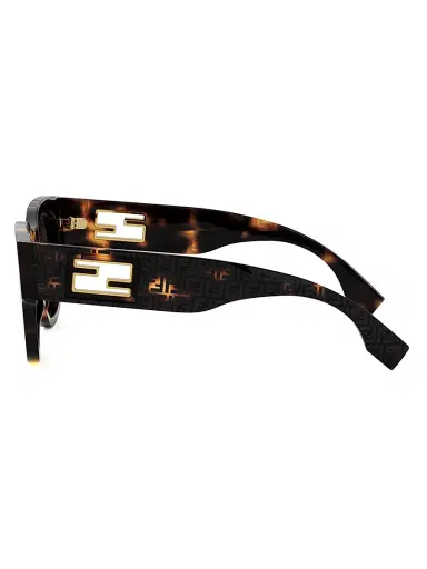 Fendi Women's Baguette 53MM Round Sunglasses - Brown Havana | Thumbnail 3 Fendi Women's Baguette 53MM Round Sunglasses - Brown Havana | Thumbnail 3