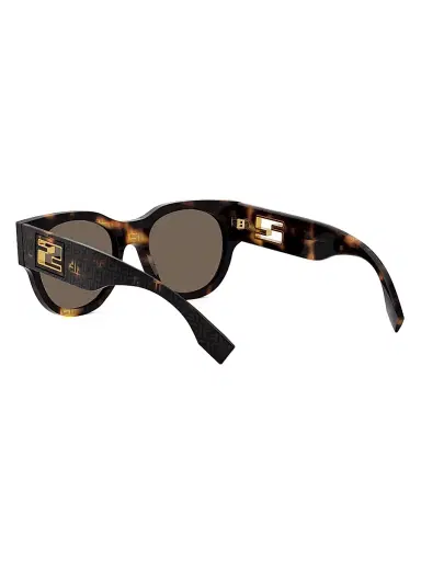 Fendi Women's Baguette 53MM Round Sunglasses - Brown Havana | Thumbnail 4 Fendi Women's Baguette 53MM Round Sunglasses - Brown Havana | Thumbnail 4
