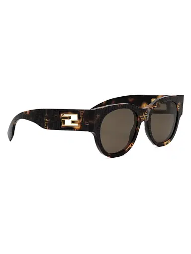 Fendi Women's Baguette 53MM Round Sunglasses - Brown Havana | Thumbnail 8 Fendi Women's Baguette 53MM Round Sunglasses - Brown Havana | Thumbnail 8