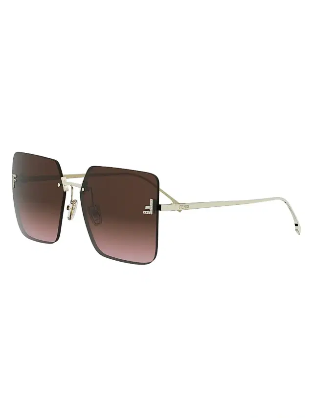 Women's First Crystal 59MM Oversized Sunglasses - Gold And Gradient Bordeaux Women's First Crystal 59MM Oversized Sunglasses - Gold And Gradient Bordeaux