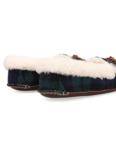 Polo Ralph Lauren Men's Yarmond Plaid Cotton & Shearling Slippers - Blackwatch Plaid | Thumbnail 5 Polo Ralph Lauren Men's Yarmond Plaid Cotton & Shearling Slippers - Blackwatch Plaid | Thumbnail 5