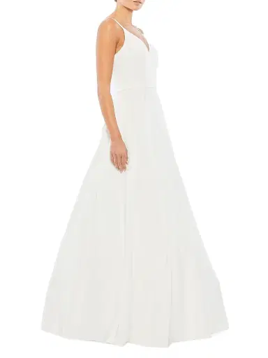 Mac Duggal Women's Classic Taffeta A-Line Gown - White | Thumbnail 2 Mac Duggal Women's Classic Taffeta A-Line Gown - White | Thumbnail 2