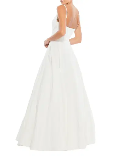Mac Duggal Women's Classic Taffeta A-Line Gown - White | Thumbnail 3 Mac Duggal Women's Classic Taffeta A-Line Gown - White | Thumbnail 3