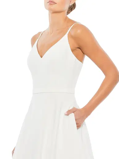 Mac Duggal Women's Classic Taffeta A-Line Gown - White | Thumbnail 4 Mac Duggal Women's Classic Taffeta A-Line Gown - White | Thumbnail 4