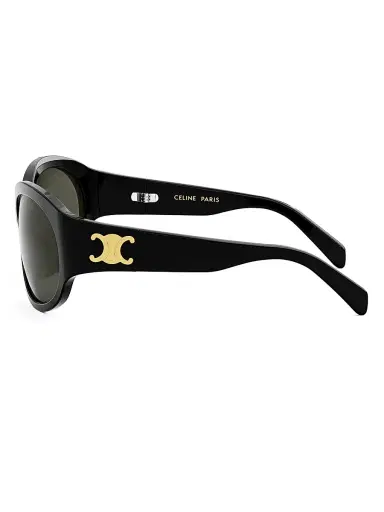 Celine Women's Triomphe 62MM Oval Sunglasses - Black | Thumbnail 4 Celine Women's Triomphe 62MM Oval Sunglasses - Black | Thumbnail 4