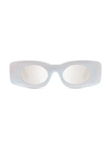 Loewe Women's x Paula's Ibiza 49MM Oval Sunglasses - White Sparkle Grey Mirror | Thumbnail 2 Loewe Women's x Paula's Ibiza 49MM Oval Sunglasses - White Sparkle Grey Mirror | Thumbnail 2