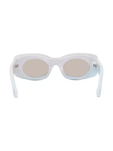 Loewe Women's x Paula's Ibiza 49MM Oval Sunglasses - White Sparkle Grey Mirror | Thumbnail 5 Loewe Women's x Paula's Ibiza 49MM Oval Sunglasses - White Sparkle Grey Mirror | Thumbnail 5