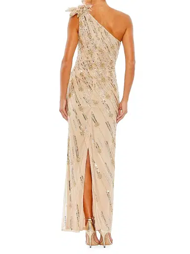 Mac Duggal Women's Embellished One-Shoulder Column Gown - Gold | Thumbnail 3 Mac Duggal Women's Embellished One-Shoulder Column Gown - Gold | Thumbnail 3