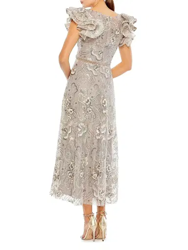 Mac Duggal Women's Sequin-Embellished Cap-Sleeve Dress - Champagne | Thumbnail 3 Mac Duggal Women's Sequin-Embellished Cap-Sleeve Dress - Champagne | Thumbnail 3