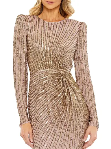 Mac Duggal Women's Embellished Knotted Column Gown - Mocha | Thumbnail 3 Mac Duggal Women's Embellished Knotted Column Gown - Mocha | Thumbnail 3