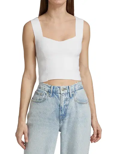 A.L.C. Women's Jordana Knit Crop Top - White | Thumbnail 3 A.L.C. Women's Jordana Knit Crop Top - White | Thumbnail 3