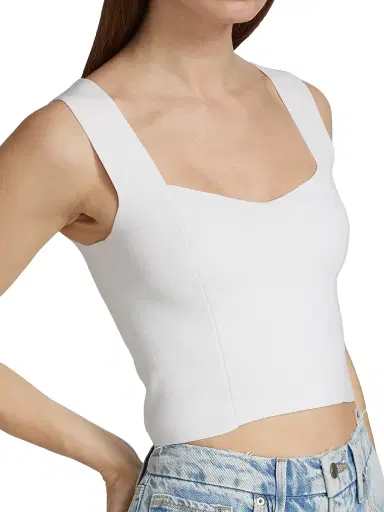 A.L.C. Women's Jordana Knit Crop Top - White | Thumbnail 6 A.L.C. Women's Jordana Knit Crop Top - White | Thumbnail 6