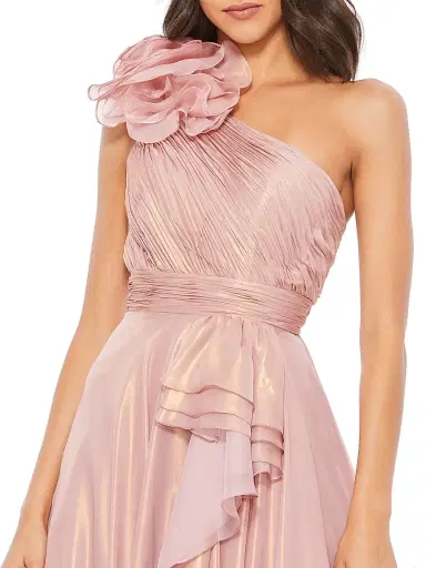 Mac Duggal Women's One-Shoulder Chiffon Gown - Rose Gold | Thumbnail 3 Mac Duggal Women's One-Shoulder Chiffon Gown - Rose Gold | Thumbnail 3