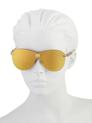 Givenchy Women's Mirrored Shield Sunglasses - Gold | Thumbnail 4 Givenchy Women's Mirrored Shield Sunglasses - Gold | Thumbnail 4