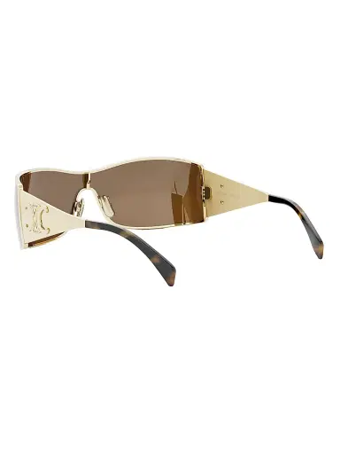 CELINE Women's Maxi Metal Triomphe Mask Sunglasses - Endura Gold Brown | Thumbnail 4 CELINE Women's Maxi Metal Triomphe Mask Sunglasses - Endura Gold Brown | Thumbnail 4