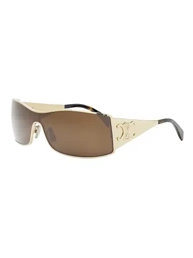 CELINE Women's Maxi Metal Triomphe Mask Sunglasses - Endura Gold Brown | Thumbnail 1 CELINE Women's Maxi Metal Triomphe Mask Sunglasses - Endura Gold Brown | Thumbnail 1